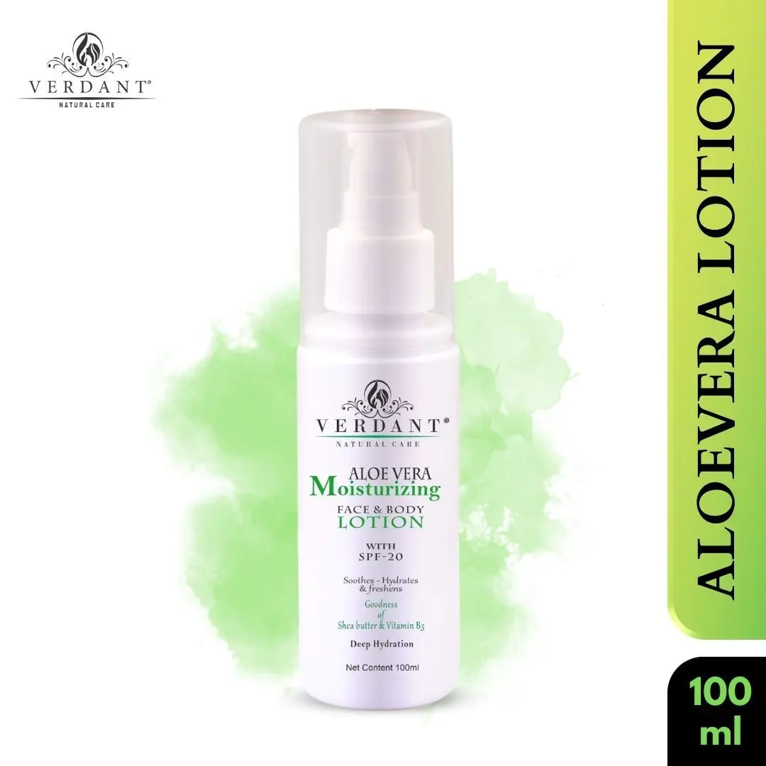 Verdant Natural Care Aloe Vera Face & Body Lotion with SPF-20 (100 ml)