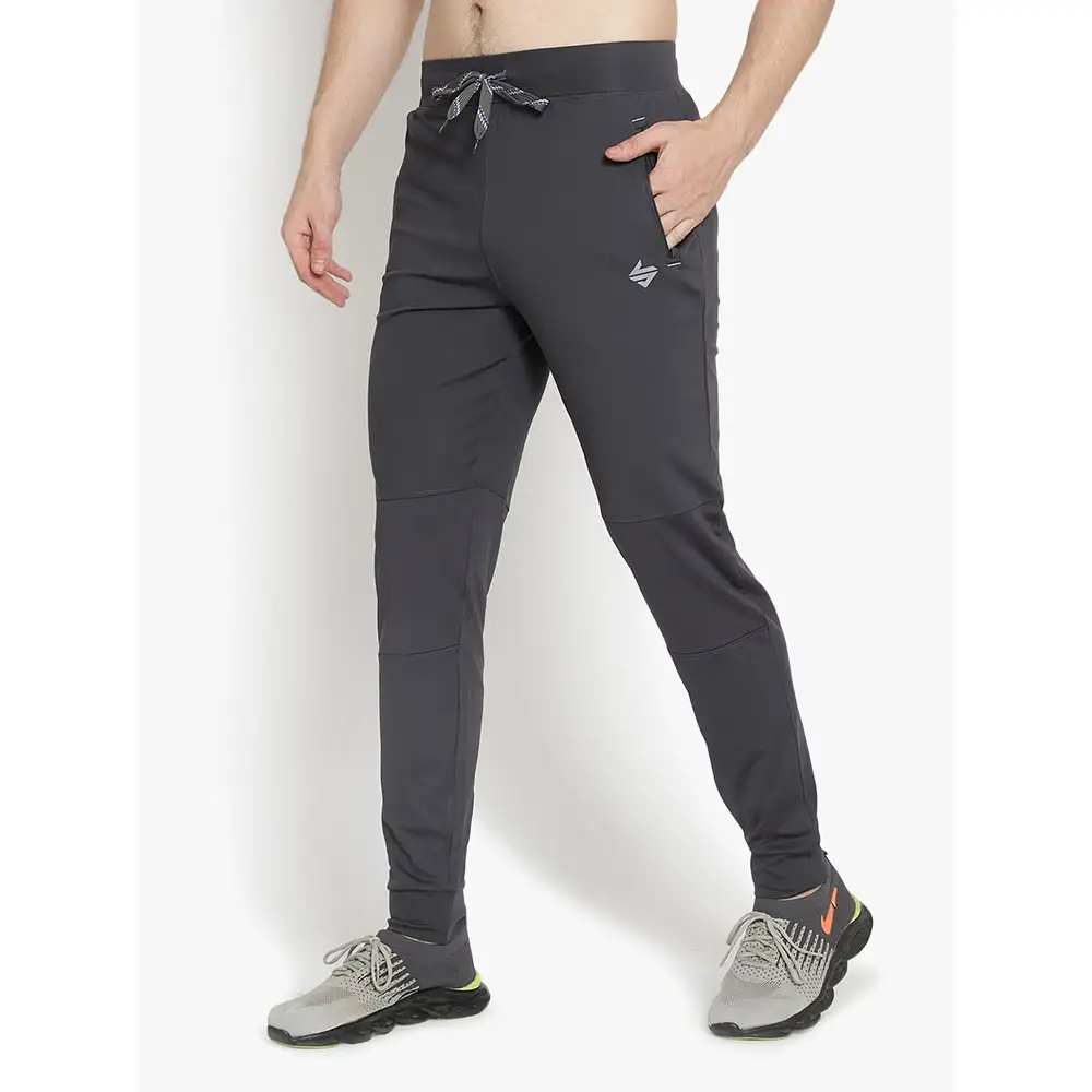 John Ally Jogger Track Pant for Men with Two Zipper Pockets and Premium Fabric,  Gunmetal Grey  Medium