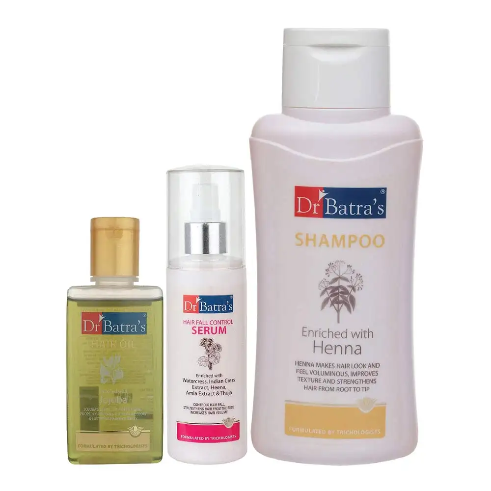 Dr Batra's Hair Fall Control Serum-125 ml, Normal Shampoo - 500 ml & Hair Oil - 100 ml Combo,  3 Piece(s)/Pack  Hair Care