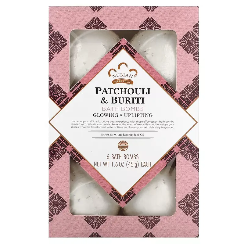 Patchouli & Buriti, Bath Bombs, 6 Bath Bombs, 1.6 oz (45 g) Each