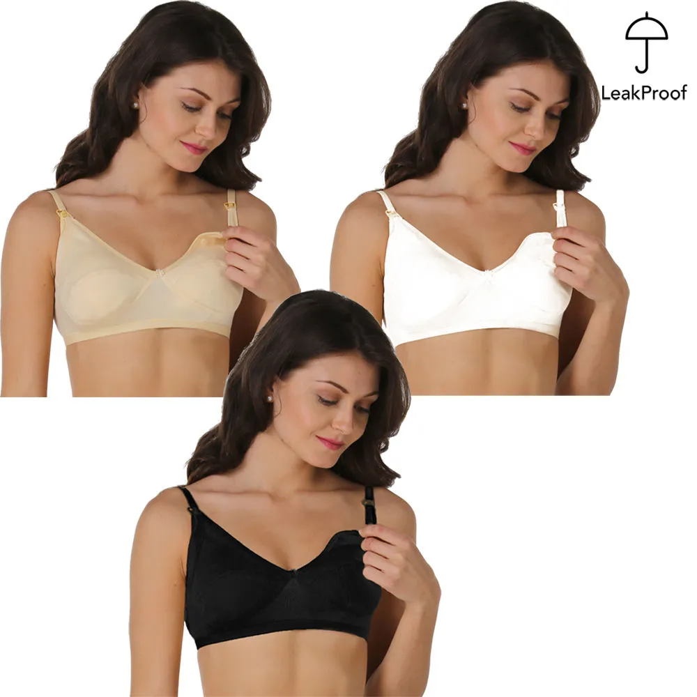 Morph Maternity Pack Of 3 Leakproof Nursing Bras - Multi-Color (38D)