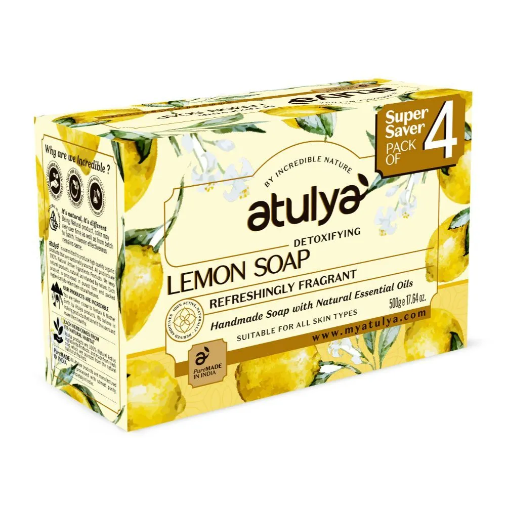 Atulya Detoxifying Lemon Soap (Super Saver Pack Of 4)