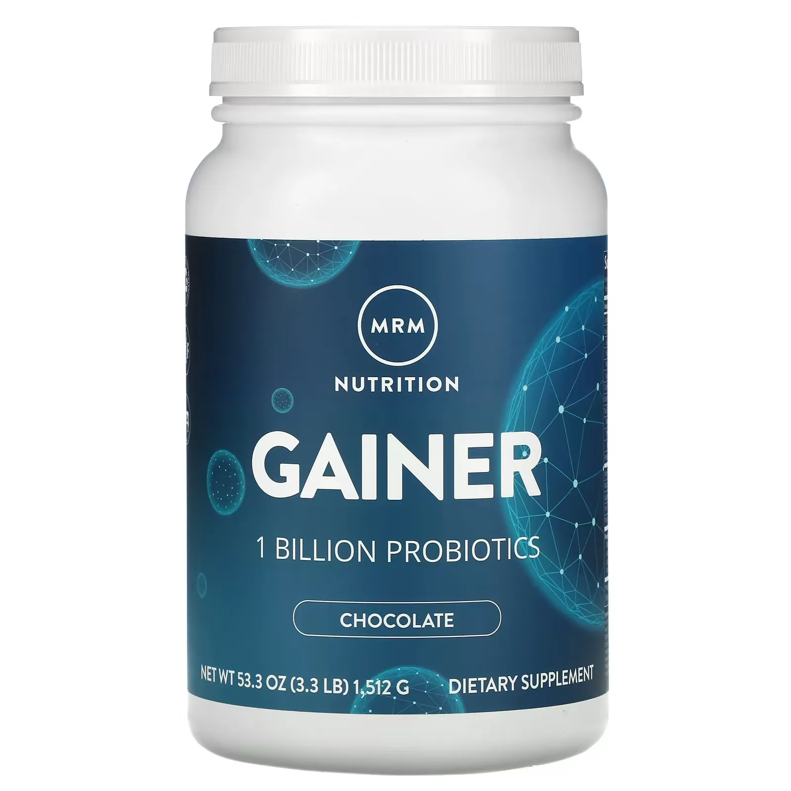 Gainer, Chocolate, 1 Billion Probiotics, 3.3 lb (1,512 g)