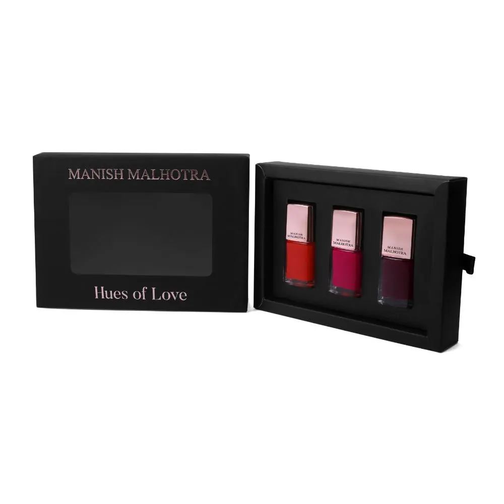 Manish Malhotra Beauty By MyGlamm Gel Finish Nail Lacquers KIT-Hues of Love-Sienna Crush,Mysterious Muse,Sangria Surprise-3X10ml