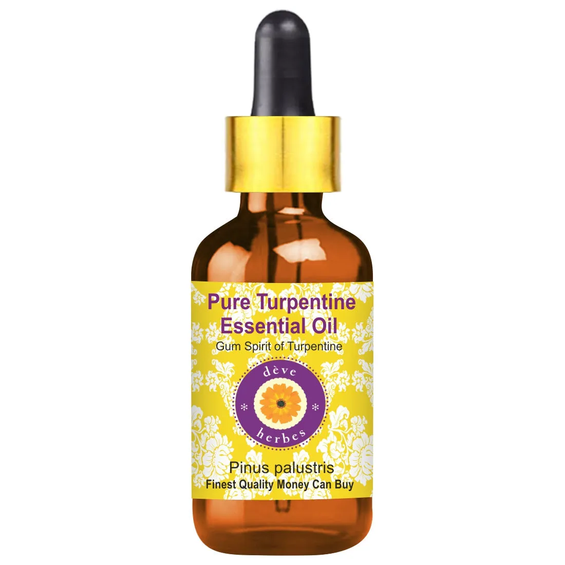 Deve Herbes Pure Turpentine Essential Oil (Pinus Palustris) Steam Distilled For Pain Relief