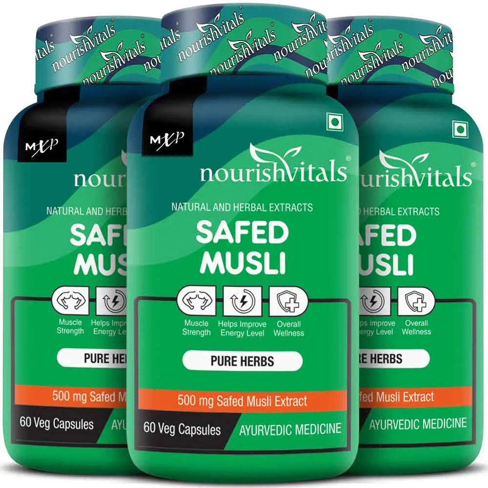 NourishVitals Safed Musli - Pack of 3,  60 veggie capsule(s)