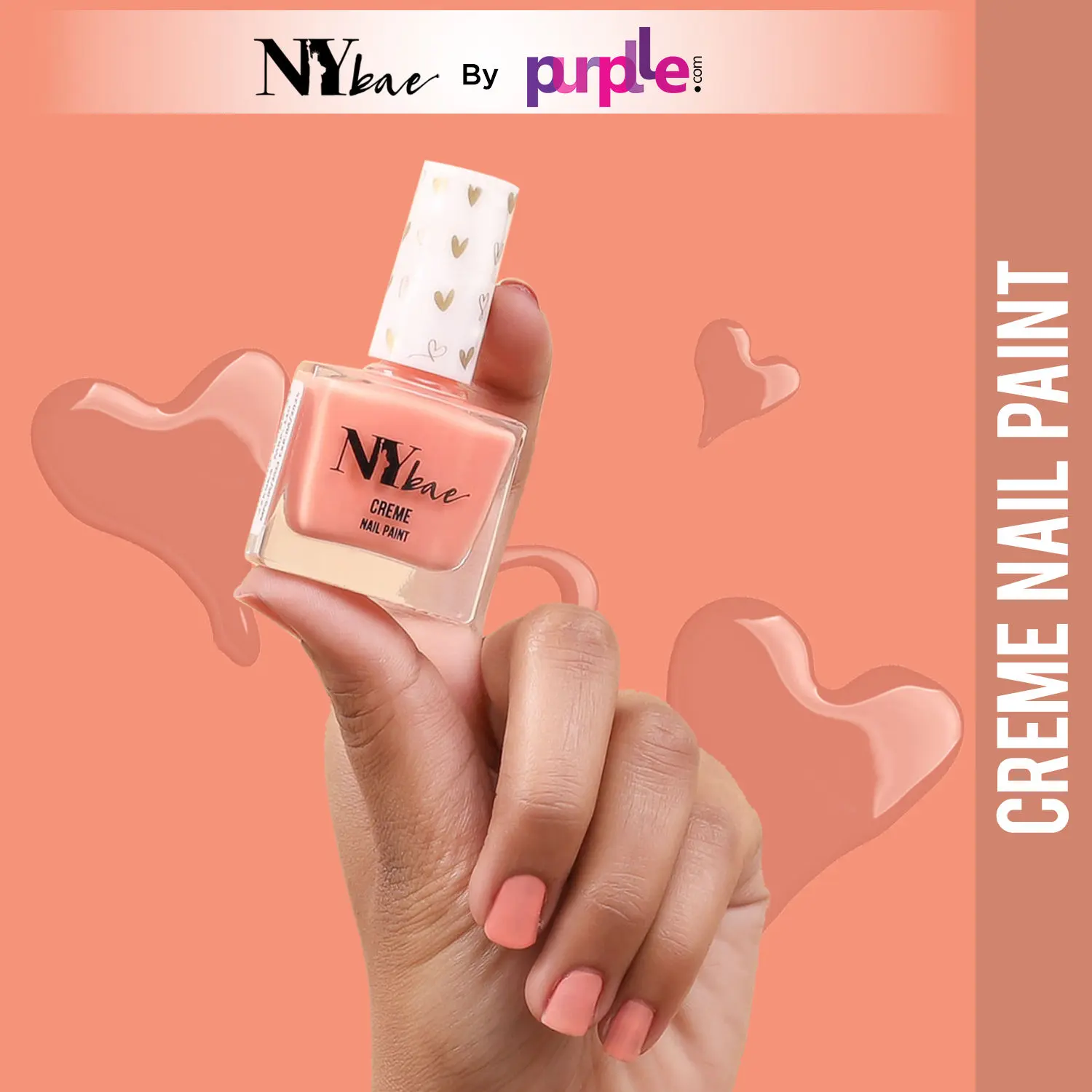 NY Bae Creme Nail Paint - Almond Beige 33 (10 ml) | Nude | Rich Pigment | Chip-proof | Full Coverage | Travel Friendly | Vegan