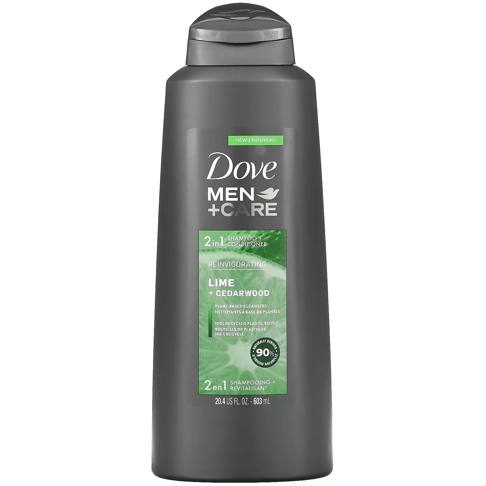 Men+Care, 2 In 1 Shampoo + Conditioner, Reinvigorating, Lime + Cedarwood, 20.4 fl oz (603 ml)