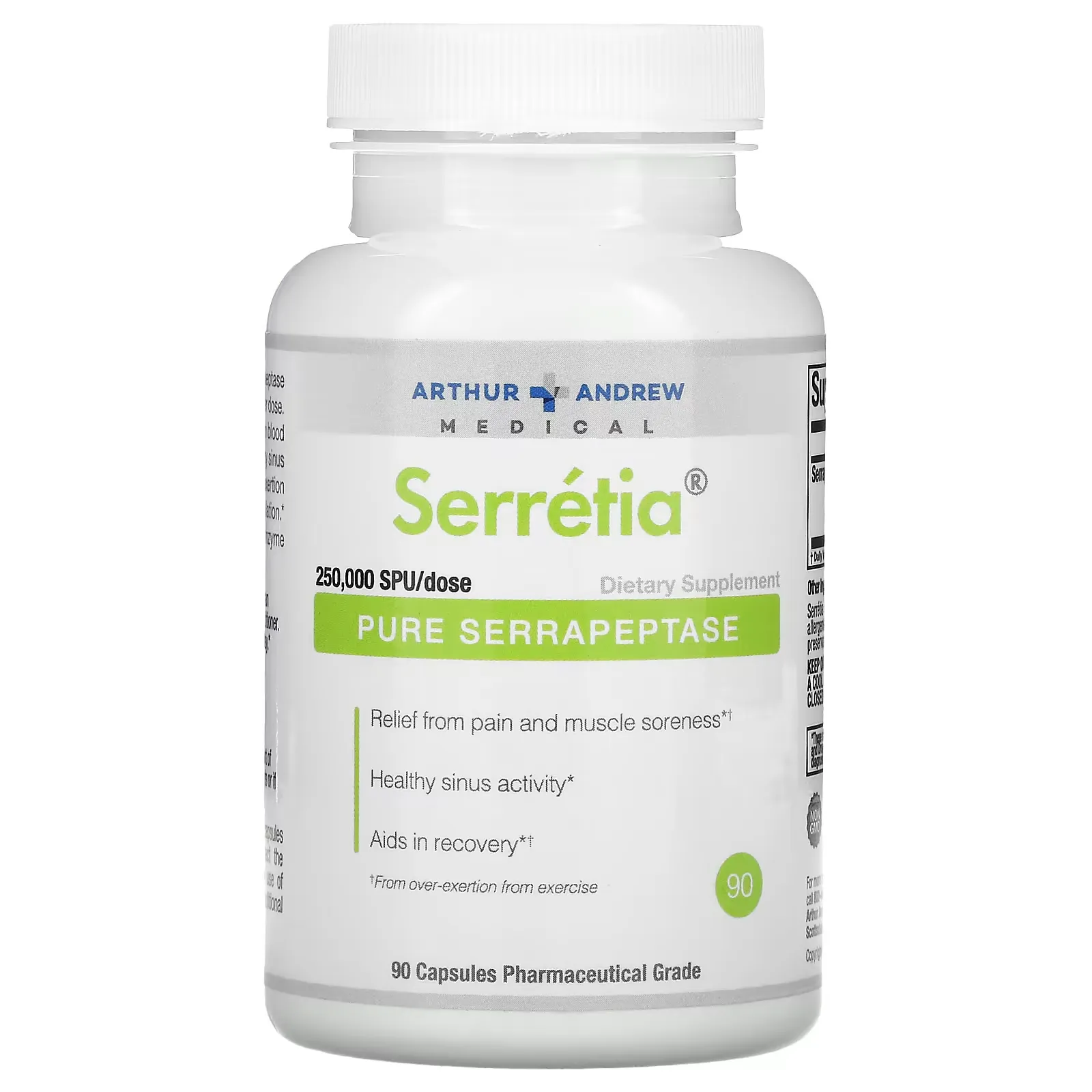 Serretia, Pure Serrapeptase, 125,000 SPU, 90 Capsules