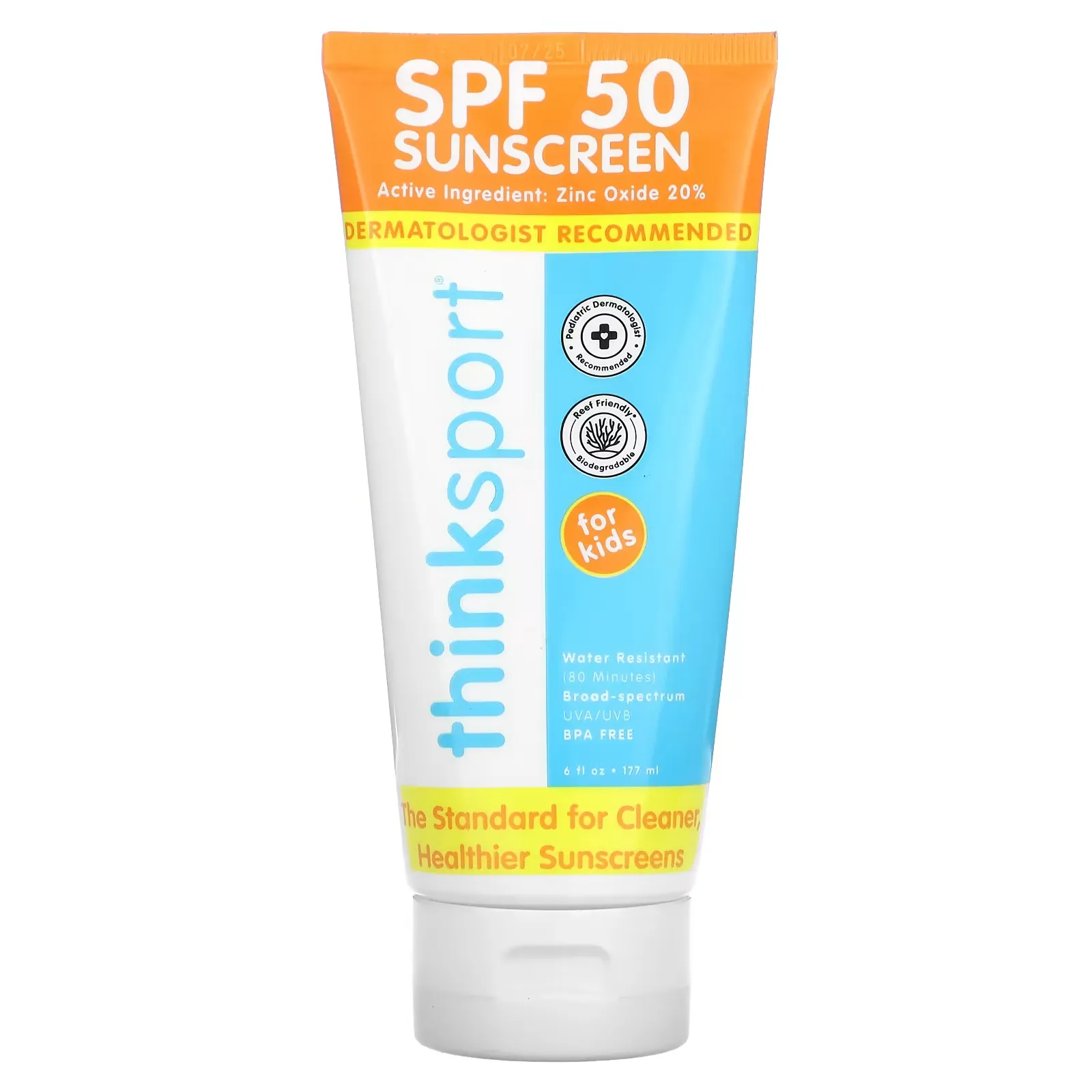 Thinksport, Sunscreen, SPF 50, For Kids, 6 fl oz (177 ml)