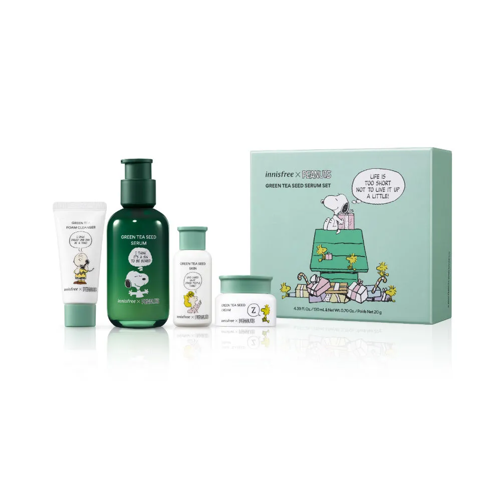 Innisfree Green Tea Seed Serum Set - Peanuts Edition