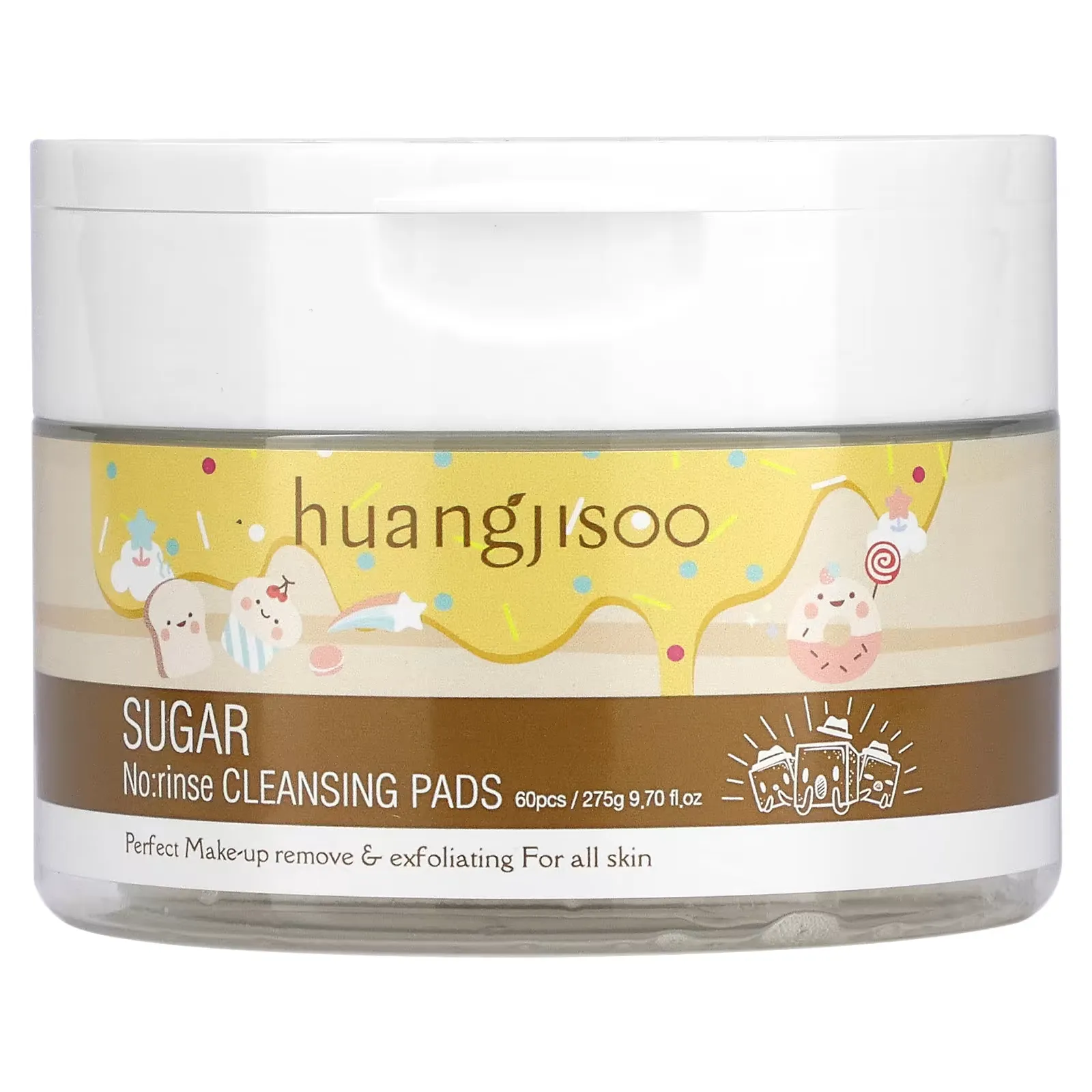 Sugar, No: Rinse Cleansing Pads, 60 Pads, 9.70 oz (275 g)