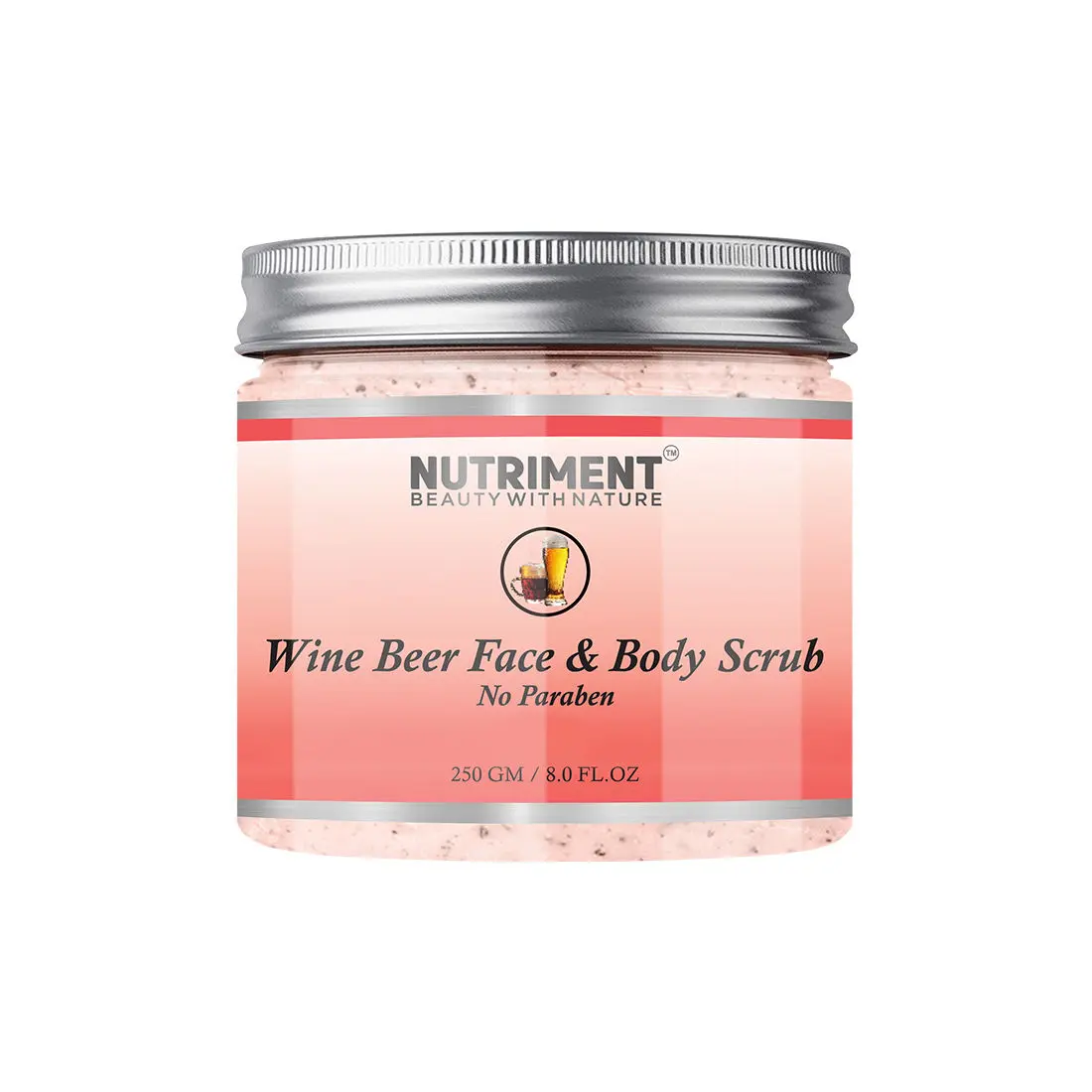 Nutriment Wine and Beer Scrub for Deadskin Cells Removal, Removing Blackheads and Revitalises Healthy Skin, Paraban Free 250gram Suitable for all skin types