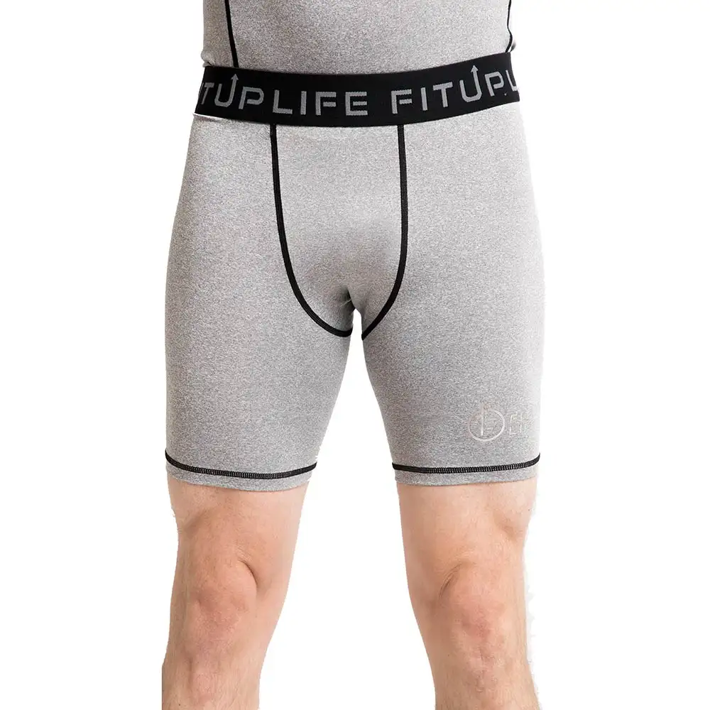 Fitup Life Solid Men Compression Gym Shorts,  Medium  Grey