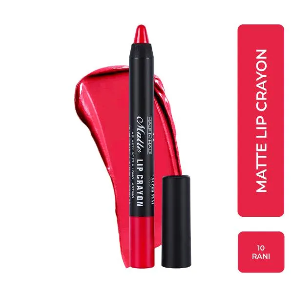 Half N Half Matte Velvet Soft & Long Lasting 24h Super Stay Lip Crayon - Rani