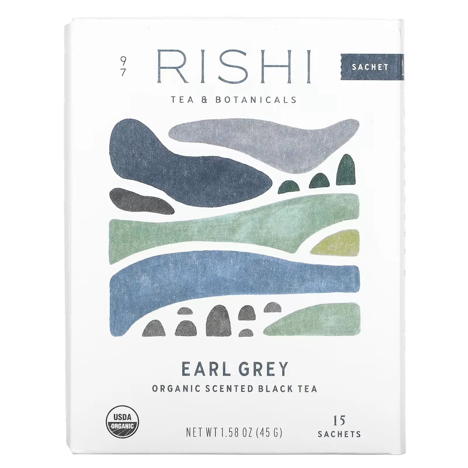 Earl Grey, Organic Scented Black Tea, 15 Sachets, 1.58 oz (45 g)