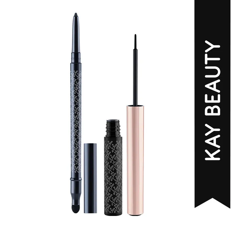 Kay Beauty Smokey Eye Look Combo - Liquid Eyeliner & Smokey Kajal