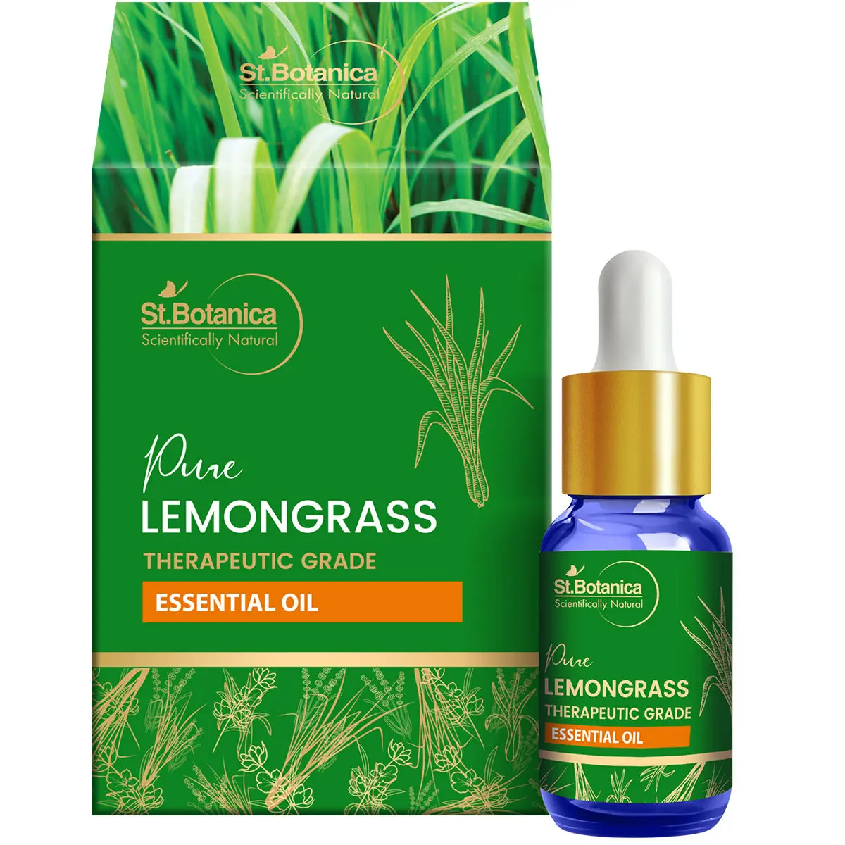 St.Botanica Pure Lemongrass Therapeutic Grade Essential Oil (15 ml)