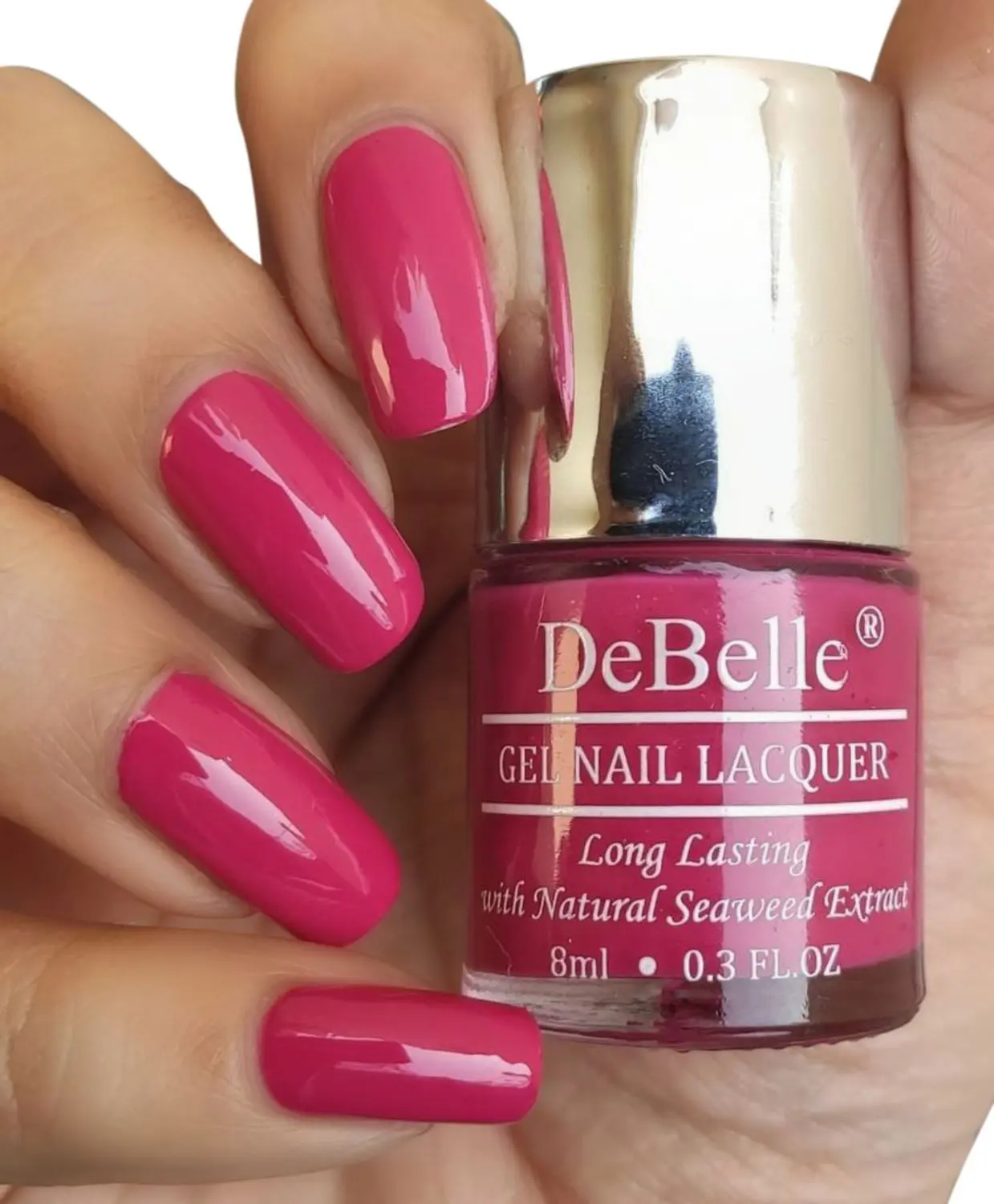 DeBelle Gel Nail Lacquer Glossy Tulip Sheen - Dark Pink, (8 ml)