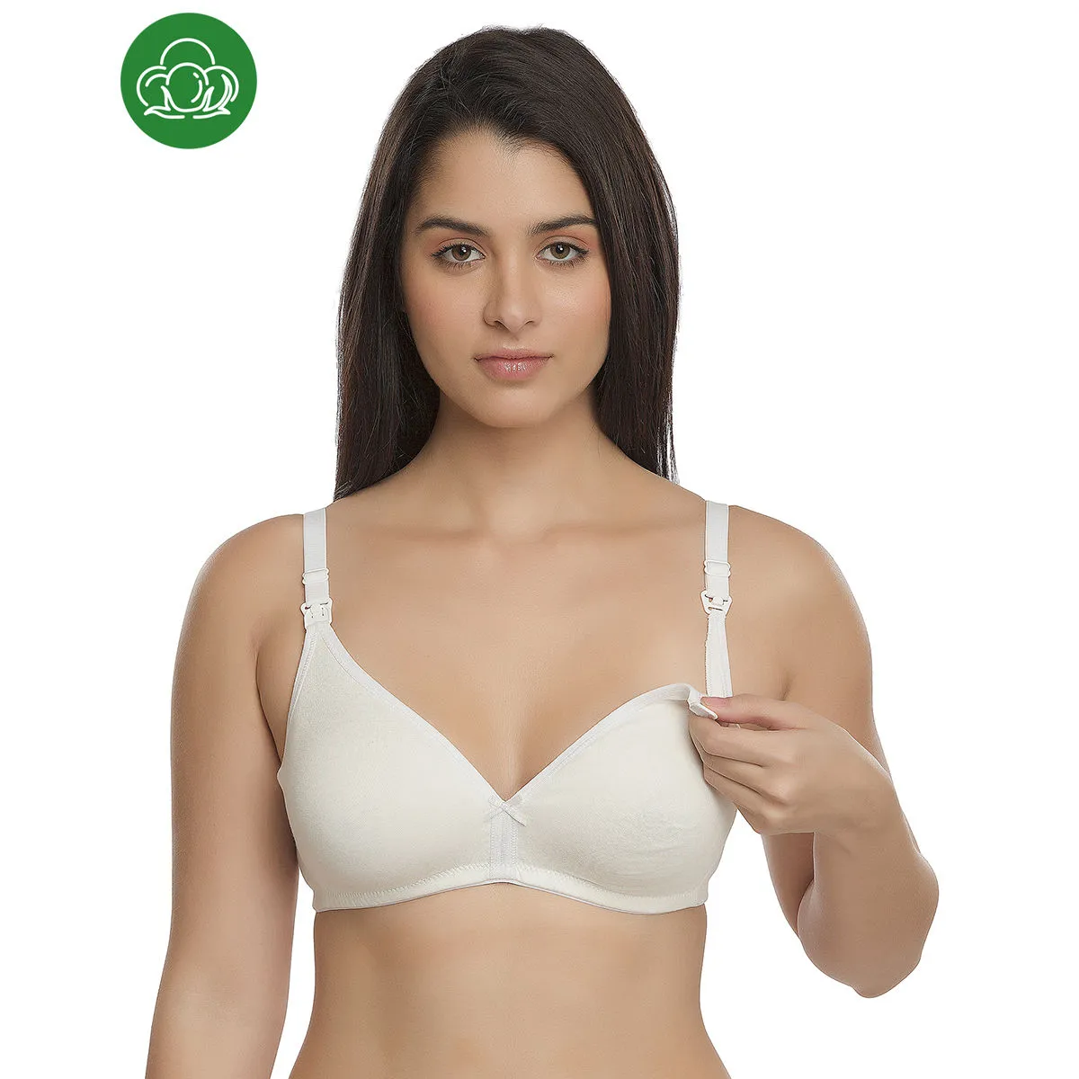 Inner Sense Organic Antimicrobial Soft Nursing Bra - White (36C)