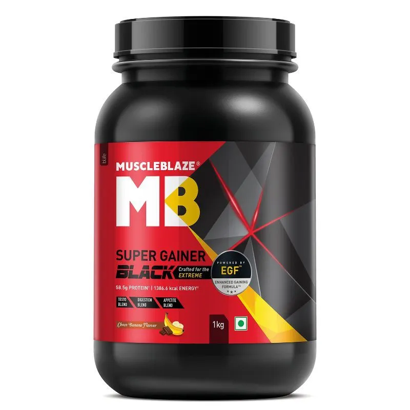 MuscleBlaze Super Gainer Black With Enhanced Gaining Formula - Choco Banana Flavour