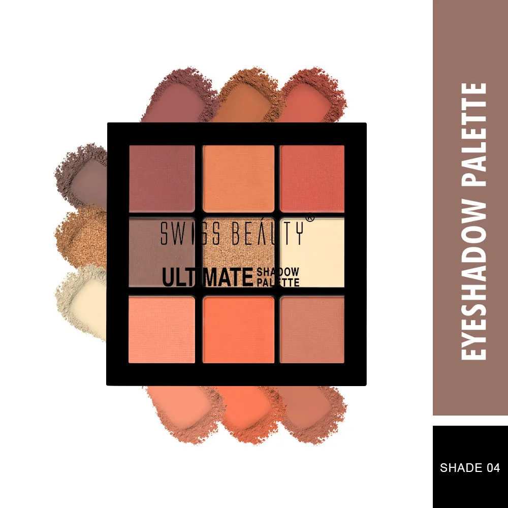 Swiss Beauty Ultimate 9 Pigmented Colors Eyeshadow Palette - Shade 04