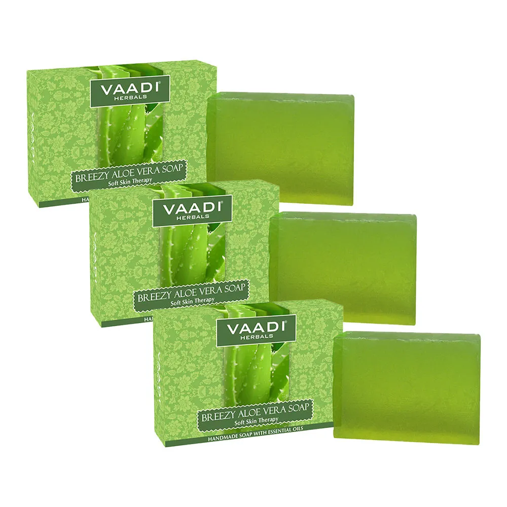 Vaadi Herbals Breezy Aloe Vera Soap Soft Skin Therapy - Pack of 3