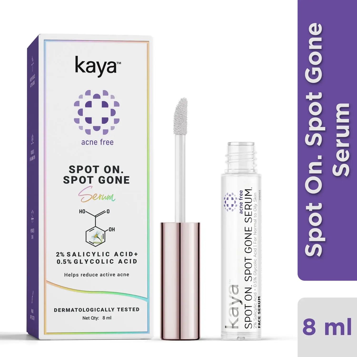 Kaya Spot On Spot Gone Serum 8ml | Acne Care | Paraben Free | Salicylic Acid | Glycolic Acid |For All Skin Types