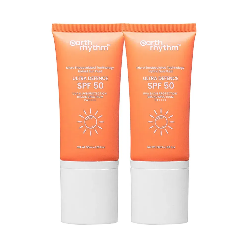 Earth Rhythm Ultra Defence Hybrid Sun Fluid - SPF 50 (Pack Of 2)