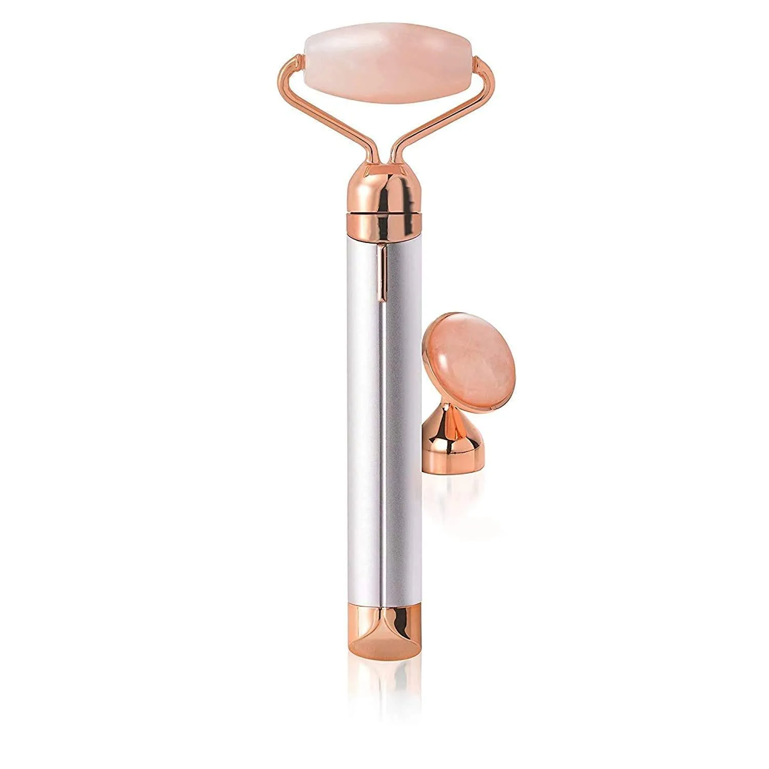 FYOLI Rose Quartz Vibrating Facial Roller And Undereye Massager