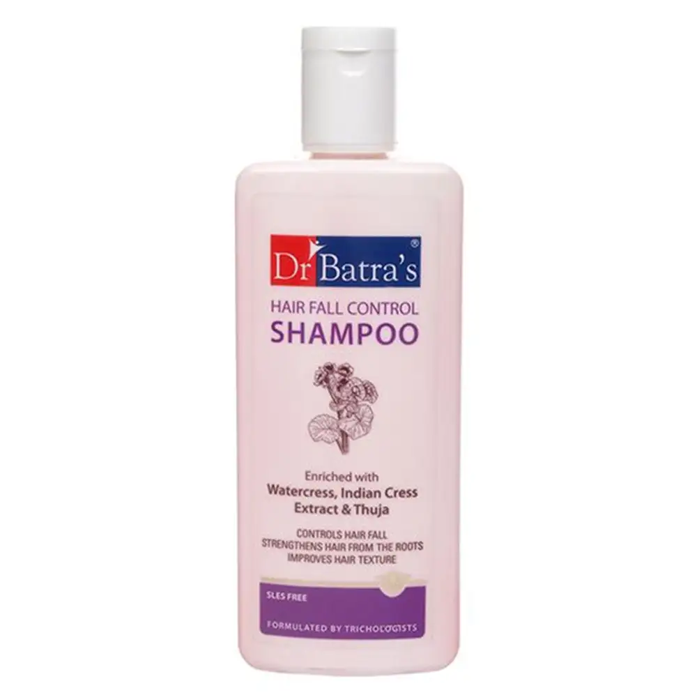 Dr Batra's Hair Fall Control Shampoo,  200 ml  Enriched with Watercress, Indian Cress Extract & Thuja