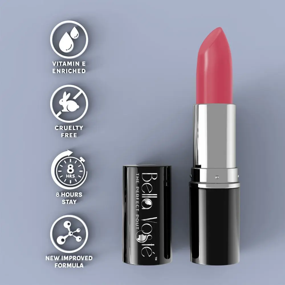 Bella Voste Sheer Creme Lust Lipstick Love It ! 14 (4.2 g) I Matte Finish I Cruelty Free I Long Lasting Improved Formula I One Stroke Aplication I Highly Pigmented