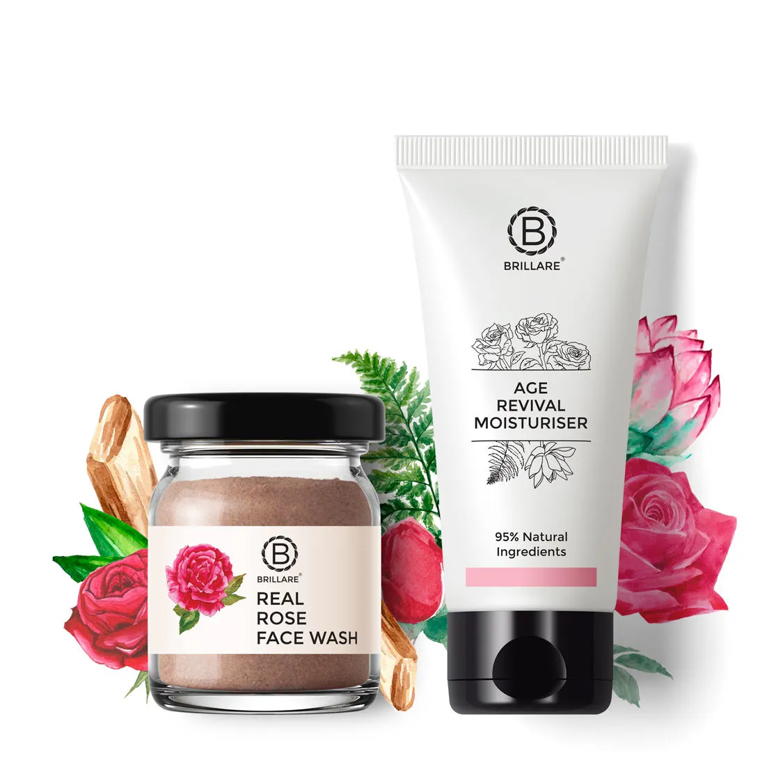 Brillare Rose Face Wash + Age Revival Moisturiser