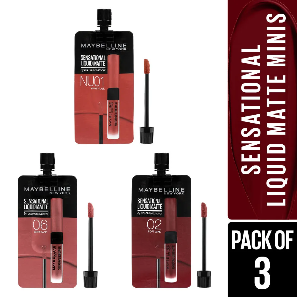 Maybelline New York Sensational Liquid Matte Minis Pack Of 3