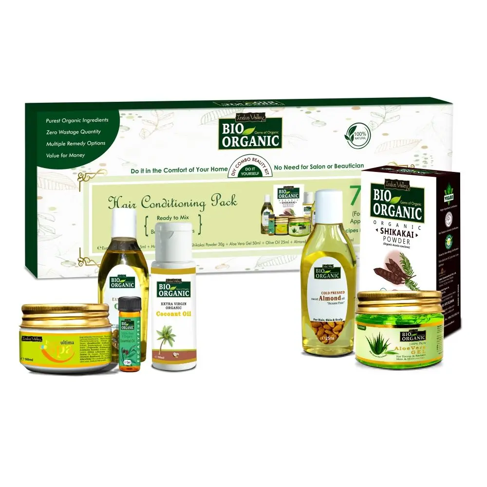 Indus Valley Bio Organic Hair Conditioning Gift Pack DIY Kit