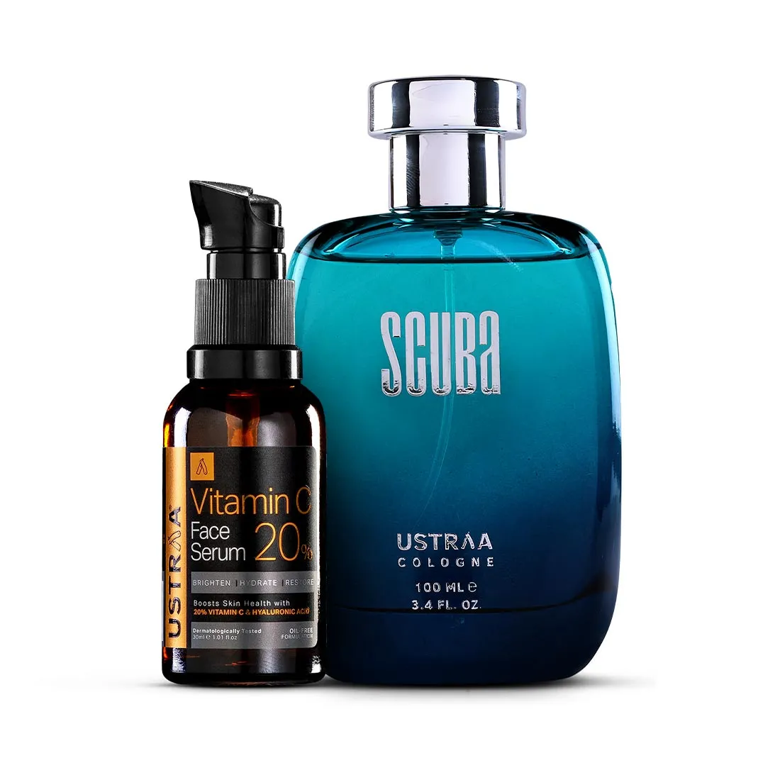 Ustraa 20% Vitamin C Face Serum & Scuba Cologne Combo