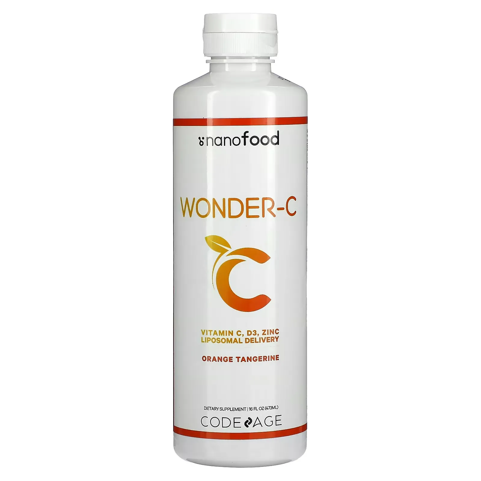 Wonder-C, Vitamin C, D3, Zinc, Liposomal Delivery, Orange Tangerine, 16 fl oz (473 ml)