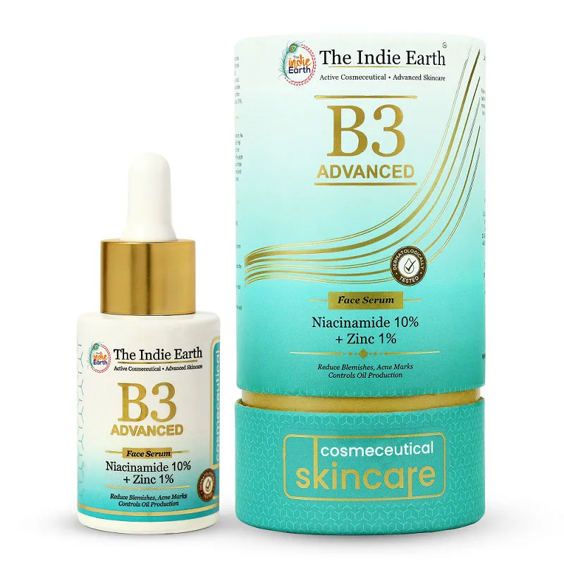 The Indie Earth B3 Advanced Niacinamide & Zinc Face Serum | Dermatologically Tested