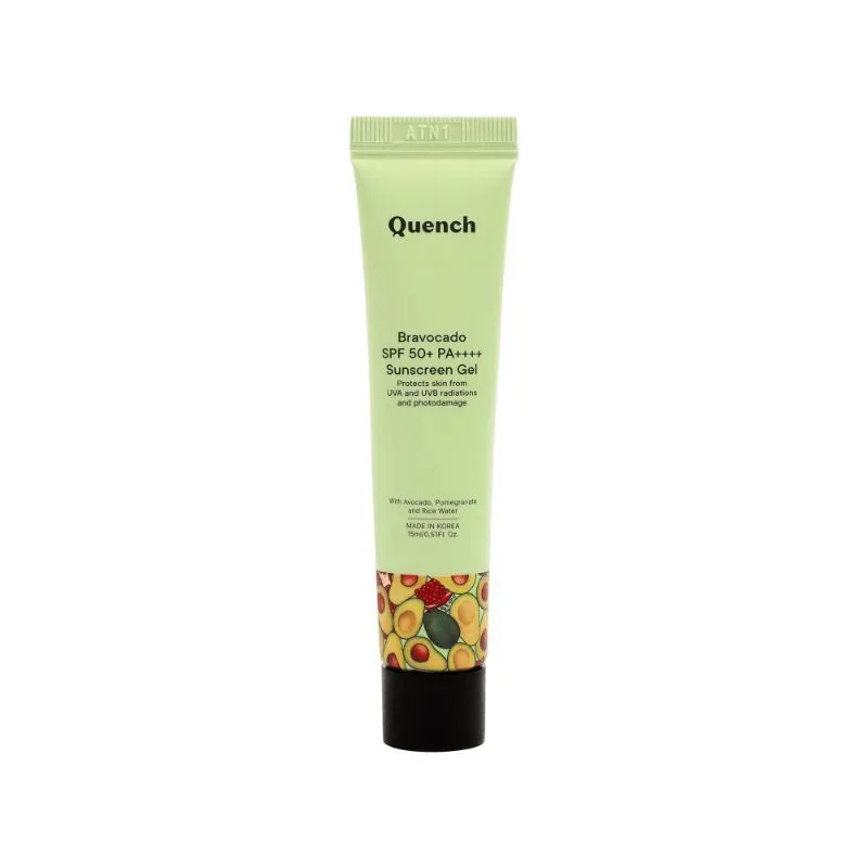 Quench Bravocado SPF 50+ PA++++ Sunscreen Gel, Uva & Uvb Sun Protection, Gel-Based Sunscreen