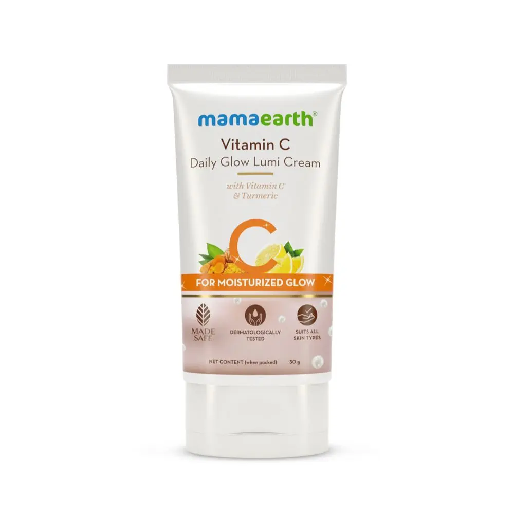 Mamaearth Vitamin C Daily Glow Lumi Cream with Vitamin C & Turmeric for Moisturizing Glow, Moisturizer with Highlighter - 30 g