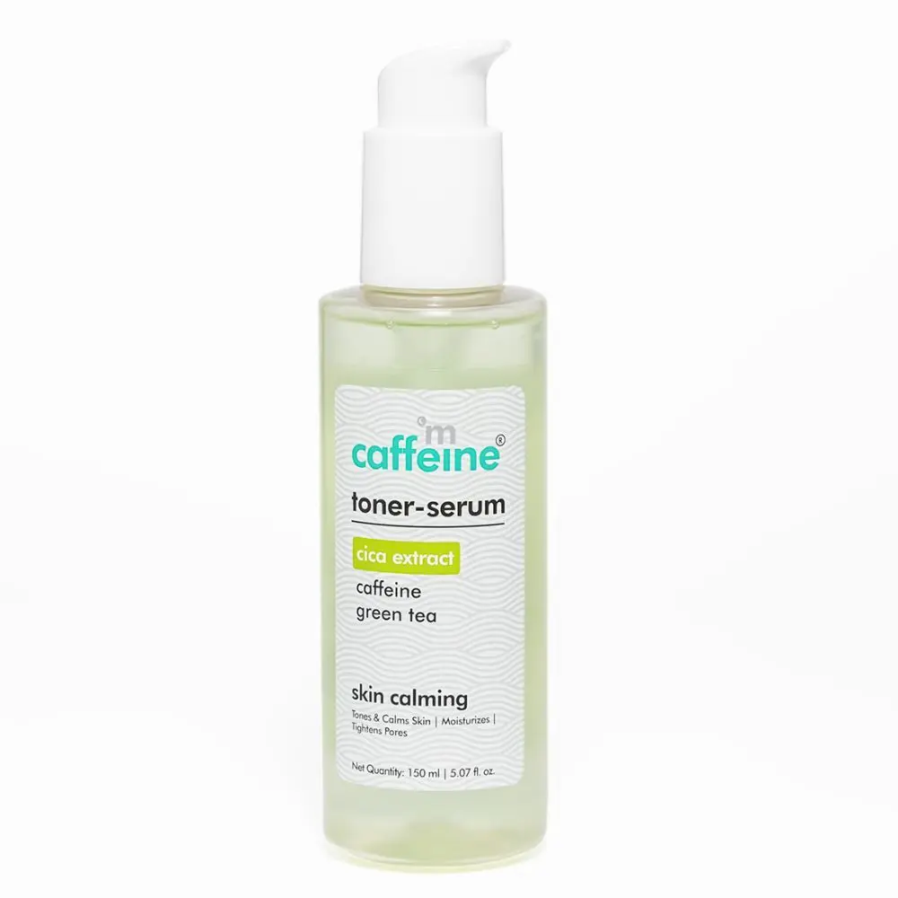 mCaffeine Cica Toner-Serum with Green Tea for Skin Calming | Soothes Redness & Irritated Skin, Moisturizes & Tightens Pores | Non-sticky - 150ml