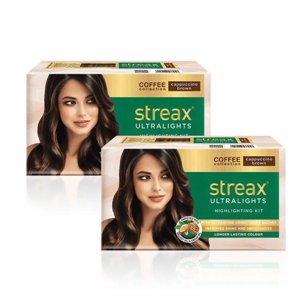 Streax Coffee Collection Ultralights Highlighting Kit - Cappuccion Brown Pack Of 2 160gm