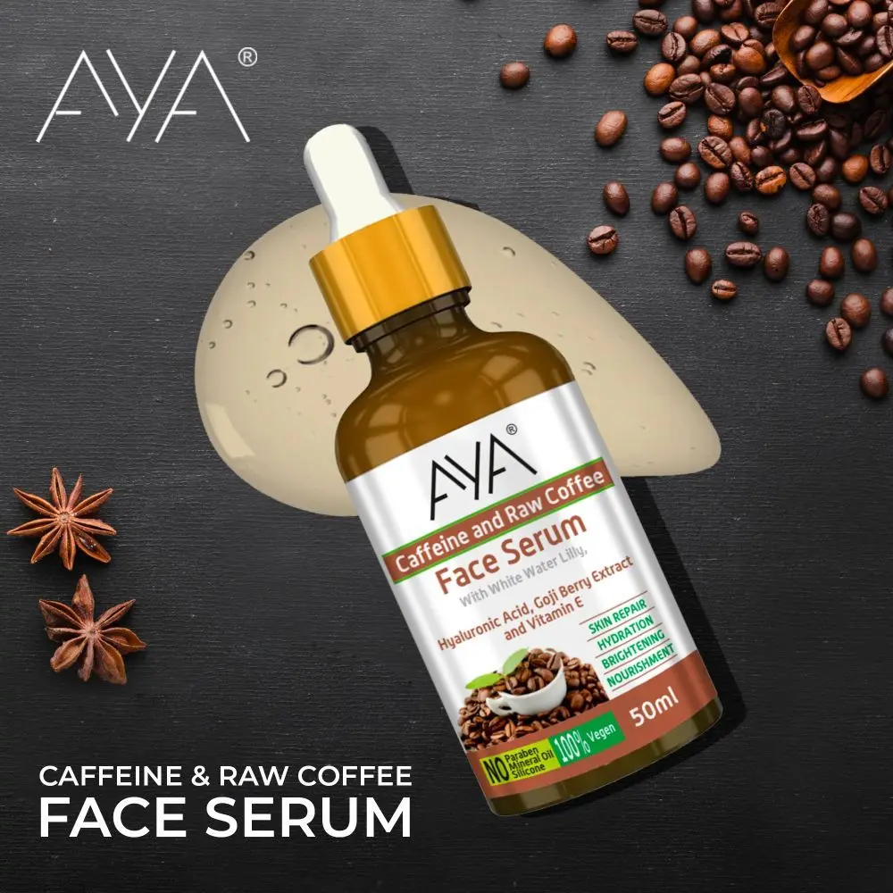 AYA Coffee Face Serum (50 ml) | For Skin Repair, Hydration, Brightening and Nourishment | No Paraben, No Silicone, No Mineral Oil