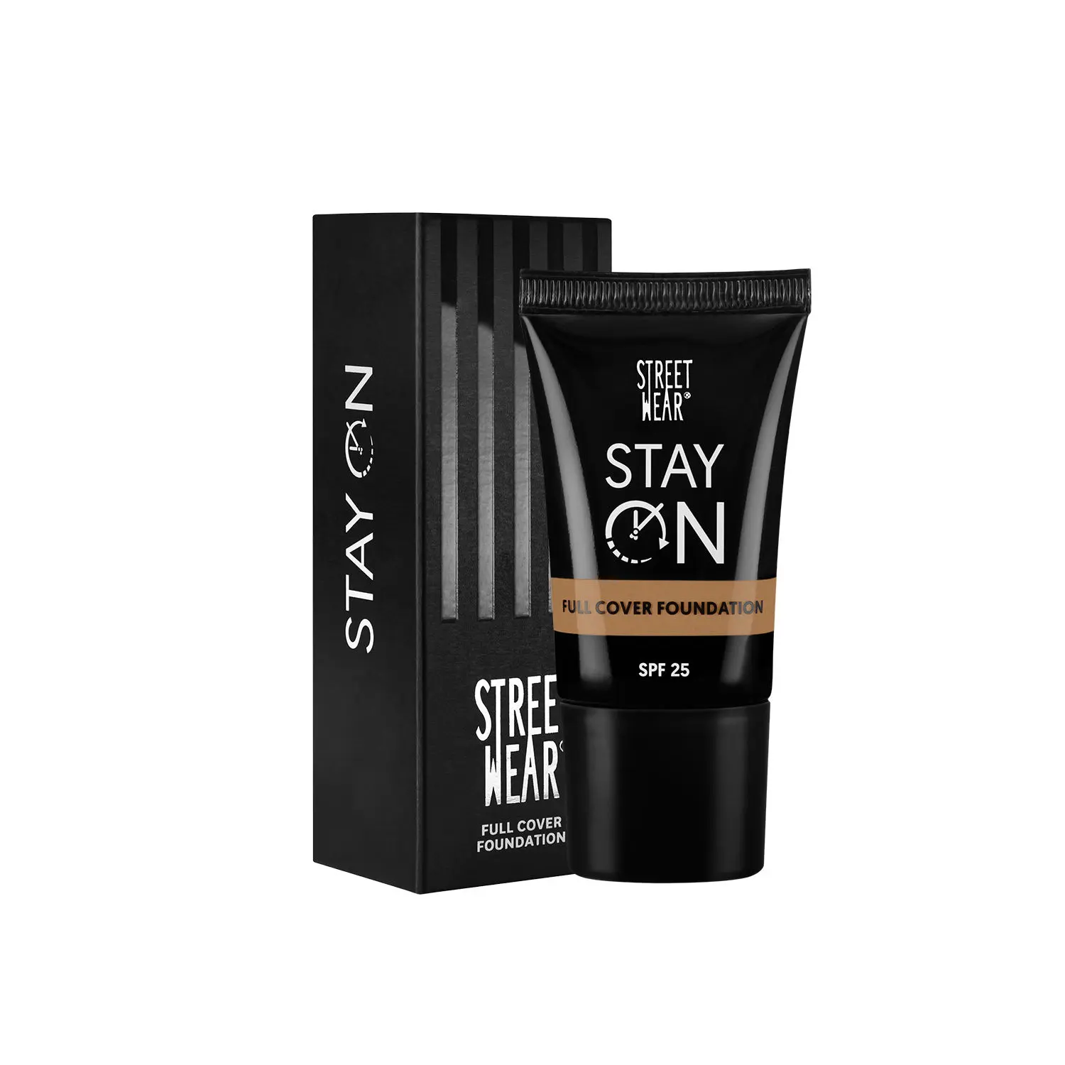 STREET WEAR® STAY ON FULL COVER FOUNDATION - TOFFEE With SPF-25 (18 GM) - 16 HR long wear, non comedogenic, Matte finish, sweatproof.