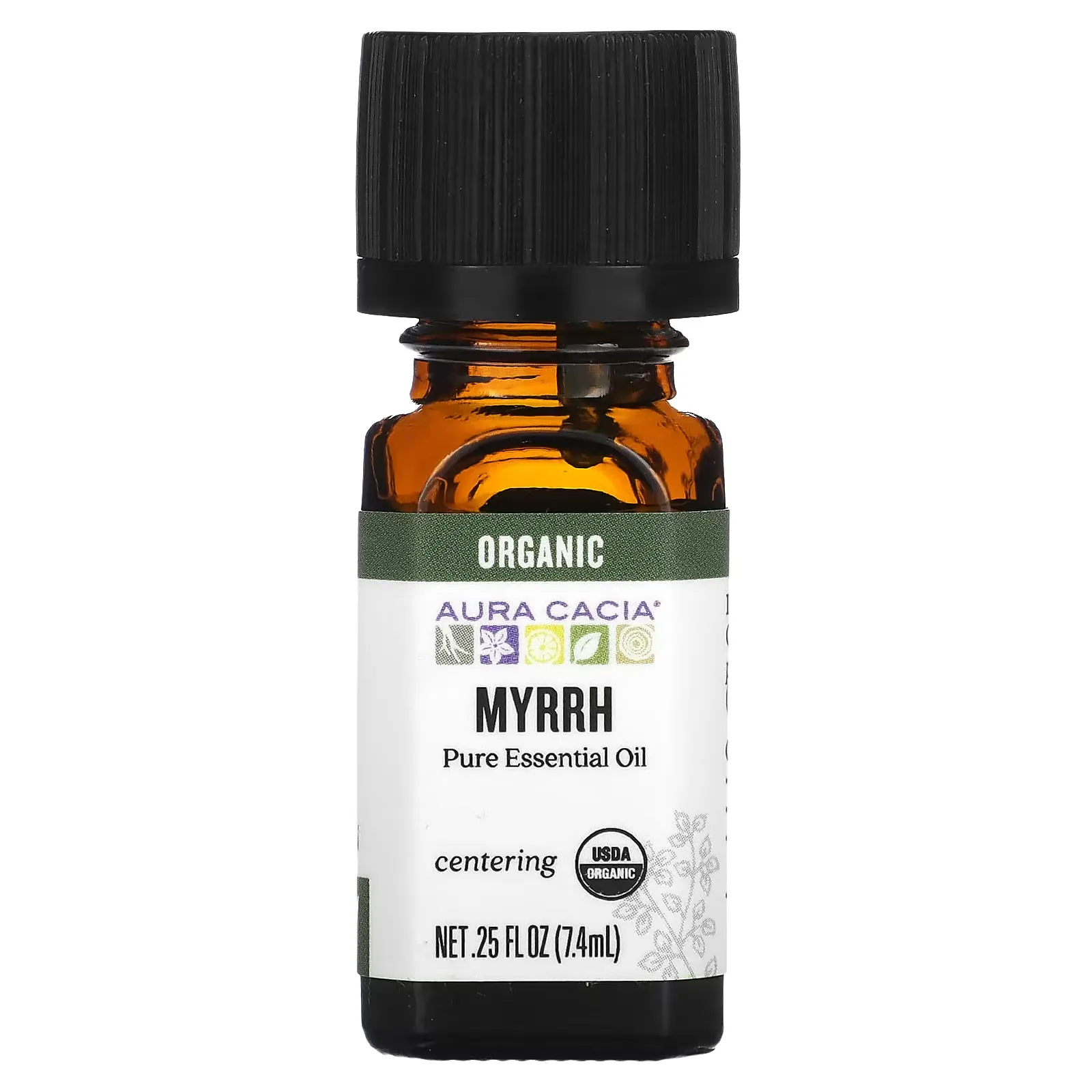 Pure Essential Oil, Organic Myrrh, 0.25 fl oz (7.4 ml)