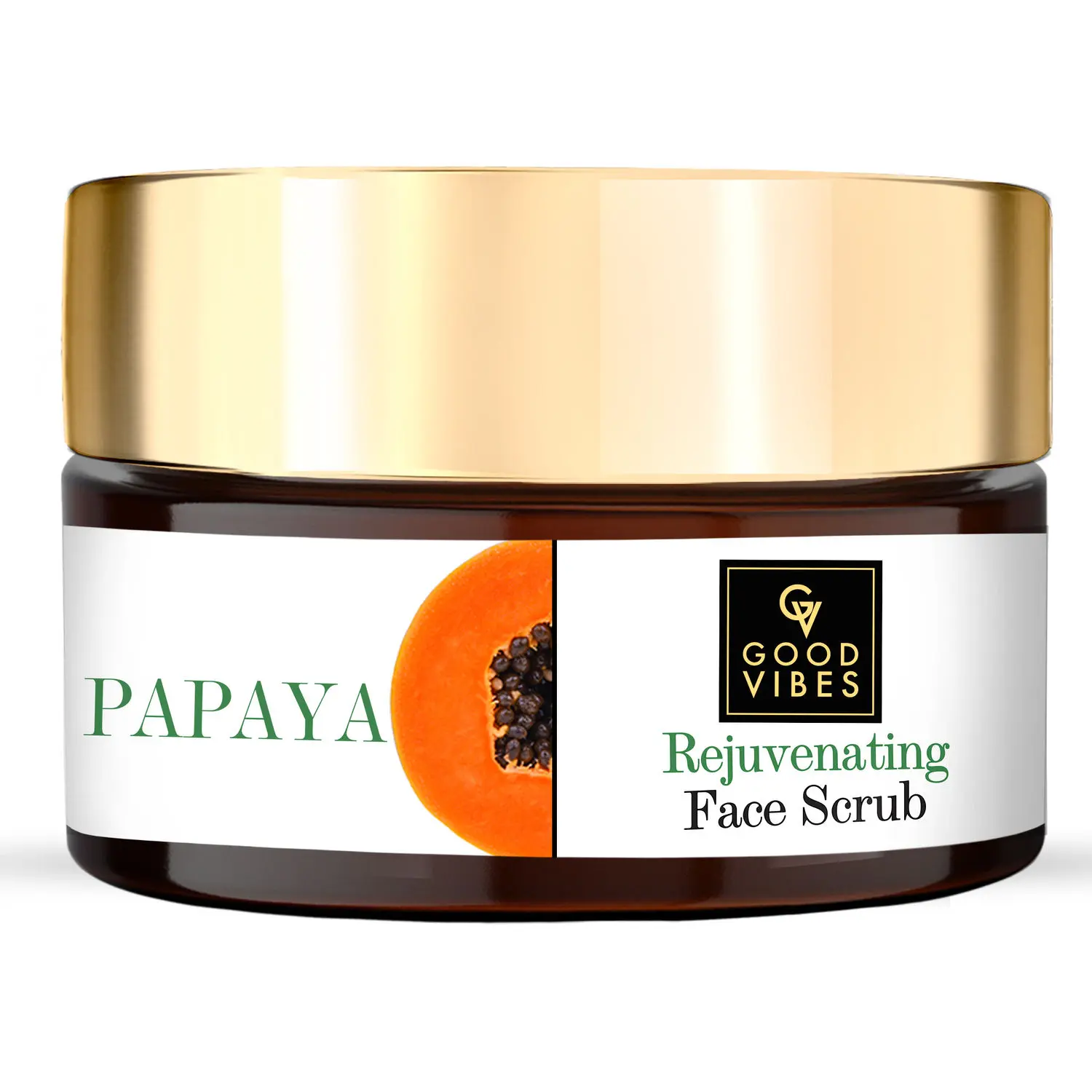 Good Vibes Papaya Rejuvenating Face Scrub | Cleansing Moisturizing | With Almond Oil | No Parabens No Sulphates No Mineral Oil (100 g)