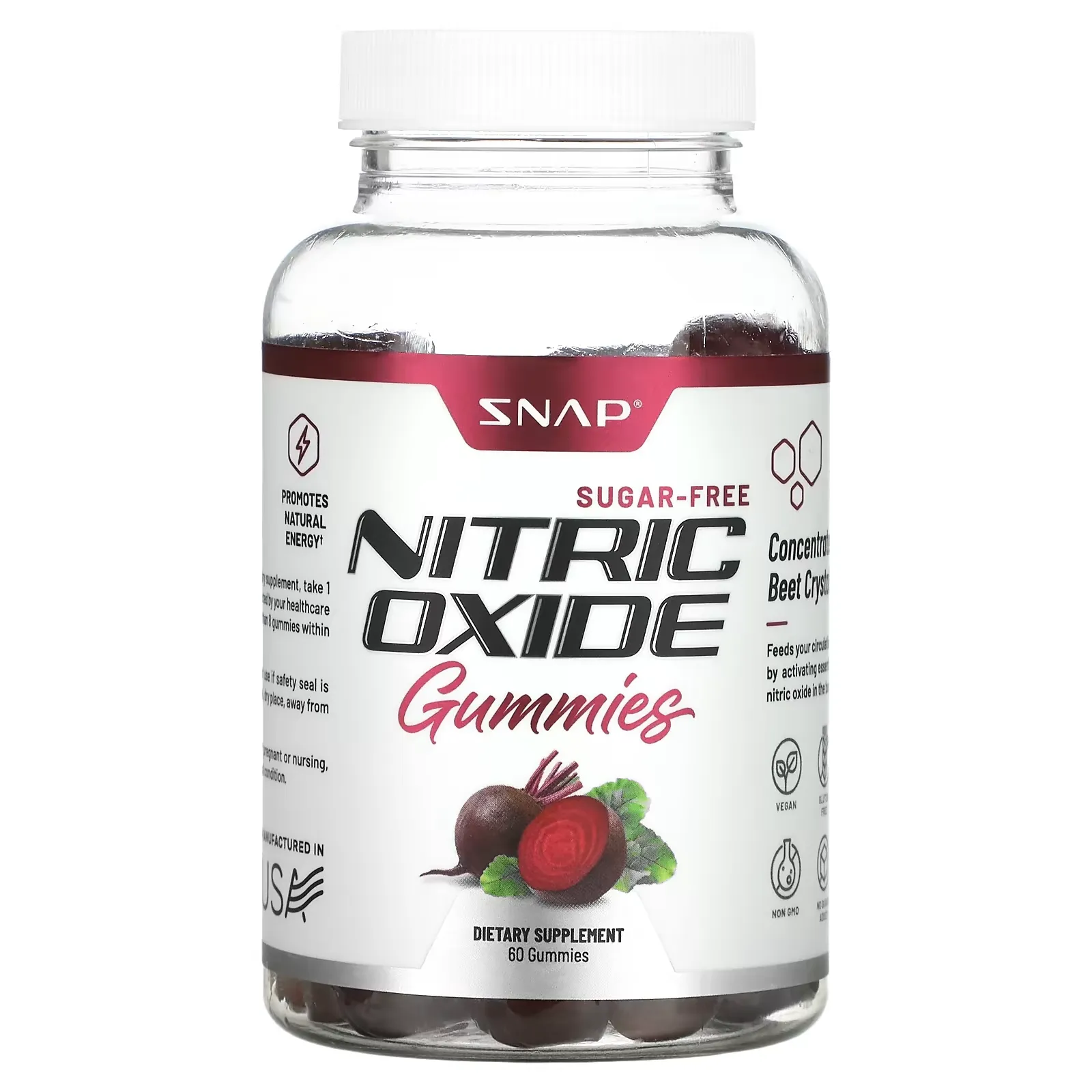 Nitric Oxide Gummies, Sugar-Free , 60 Gummies