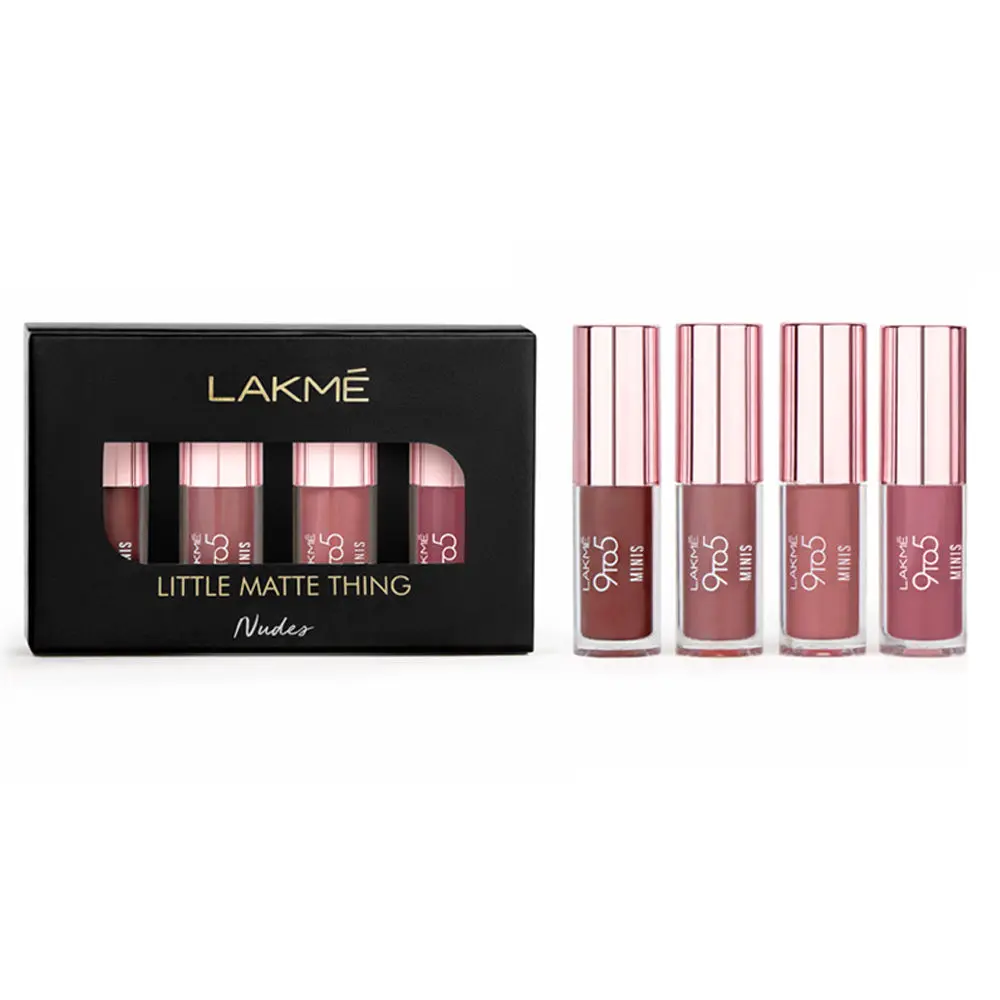 Lakme 9TO5 PRIMER + MATTE LIQUID LIPSTICK- MINIS - NUDE COLLECTION, 8 ml