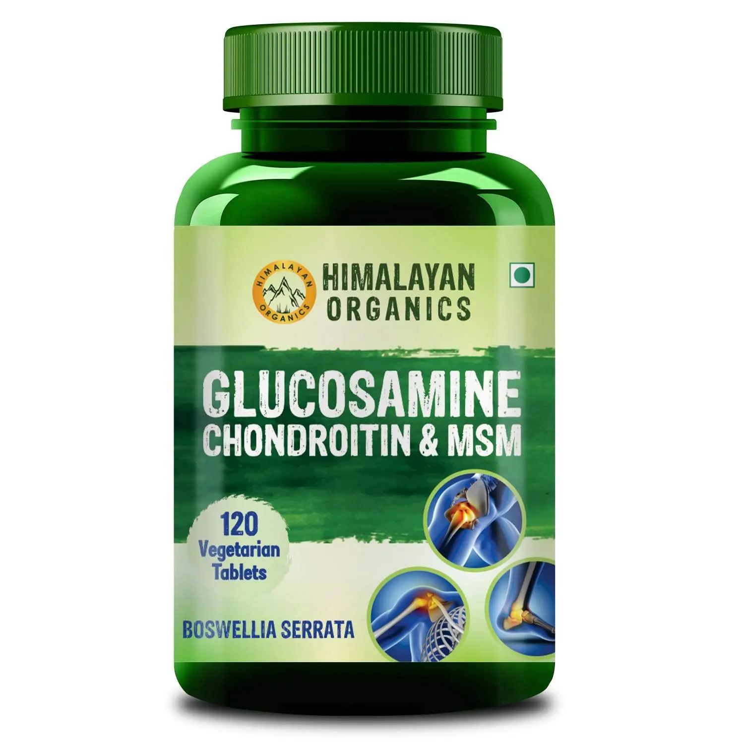 Himalayan Organics Glucosamine HCL Chondroitin MSM with Boswellia | For Bone, Joint & Cartilage Support | 120 Tablets