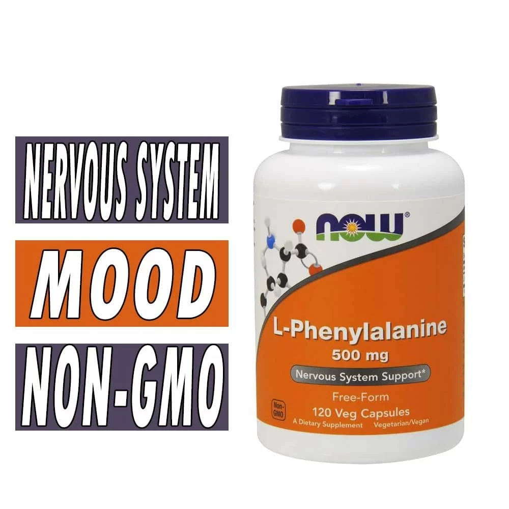 NOW L-Phenylalanine - 500 mg - 120 Veg Capsules